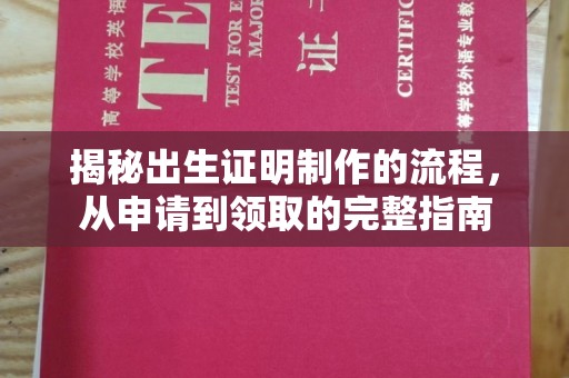 静乐揭秘出生证明制作的流程，从申请到领取的完整指南